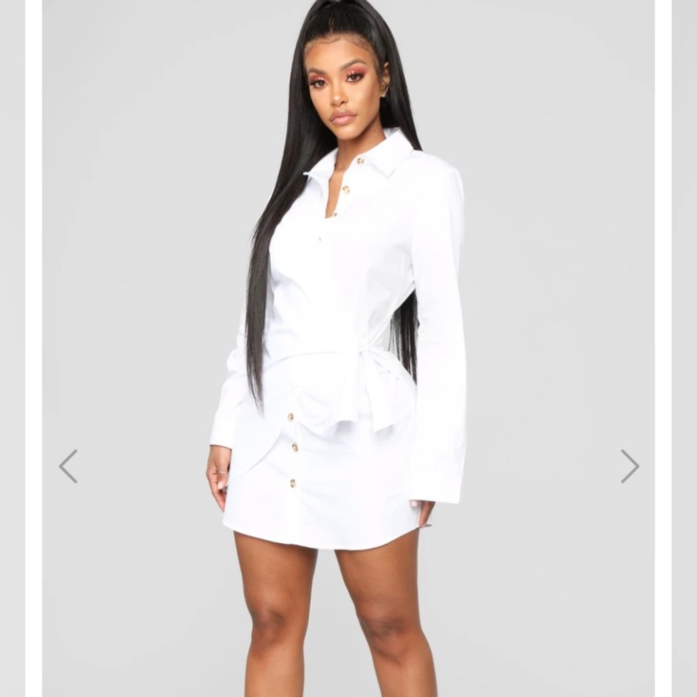 WHITE SHIRT DRESS (FASHION NOVA) NWT!!